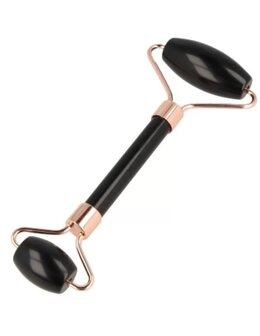 Gezicht massage roller -zwart- obsidiaan