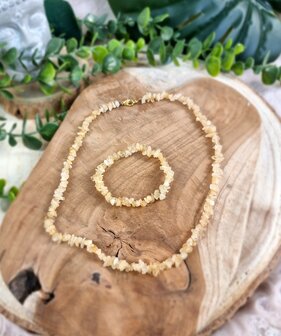 Citrine (heated) bracelet and necklace - set