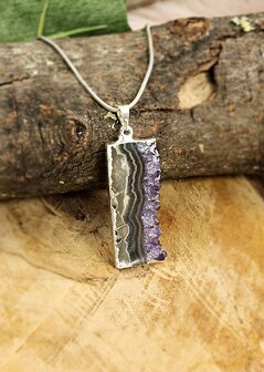 Amethyst disc pendant