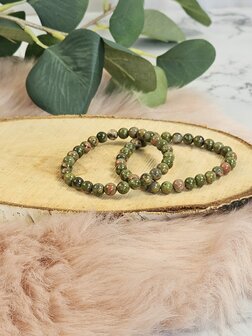  Unakite ball bracelet 6 mm