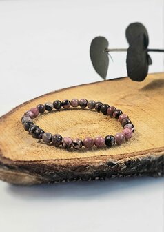 Rhodonite ball bracelet 6 mm