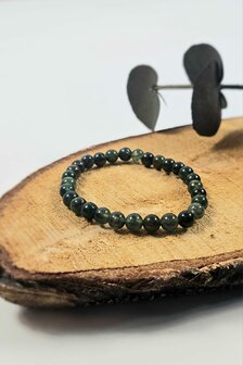  Moss agate ball bracelet 6 mm