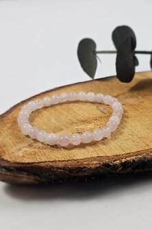 Rose quartz ball bracelet 6 mm