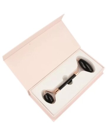 Facial massage roller -black- obsidian