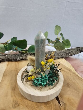  Amazonite garden in bell jar