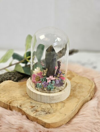  Labradorite garden in bell jar